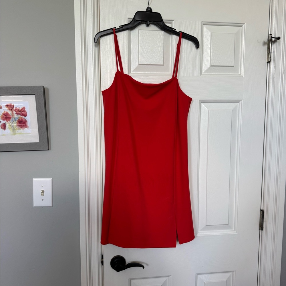 H&M Red Spaghetti Strap Slip Dress
